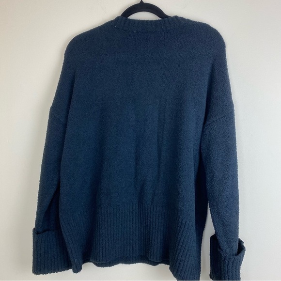 Teddy oversized relax drop shoulder charcoal black sweater Small - Picture 2 of 4